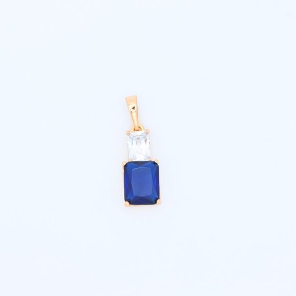 "Royal Blue Pendant with Gold-Plated Finish – Elegant Sparkle Charm, XPPT1807 - Picture 11 of 13
